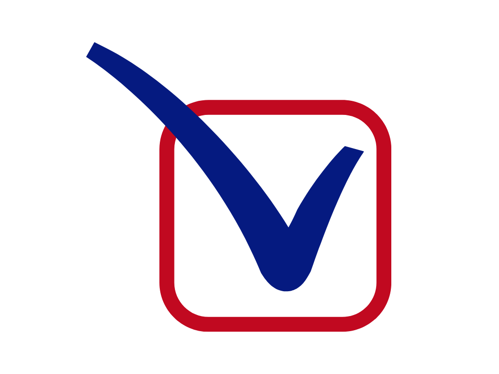 blue and red checkmark